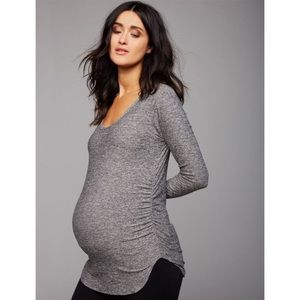 BEYOND YOGA Spacedye Gray Maternity Long-sleeve